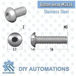BHS M3x16-S (Button Head Screw) Image