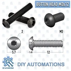 BHS M3x12 (Button Head Screw ) Image