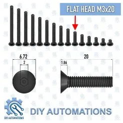 CSK M3x20 (Flat Head Counter Sink Screw) Image