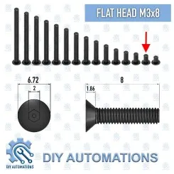 CSK M3x8 (Flat Head Counter Sink Screw) Image