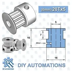 Pulley (6mm) 20T-5mm-M3 Image